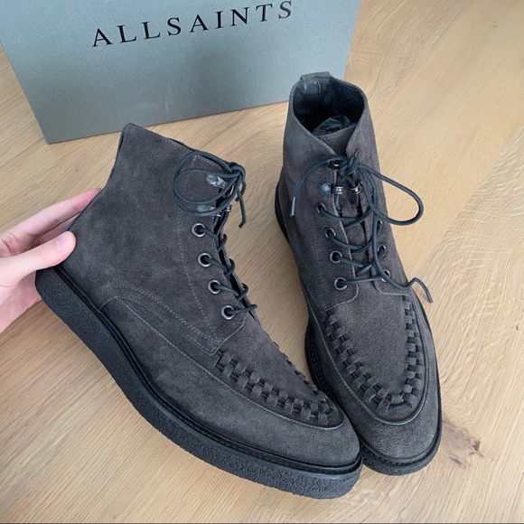 All Saints Moth Boots in Dark Taupe - Picture 3 of 7